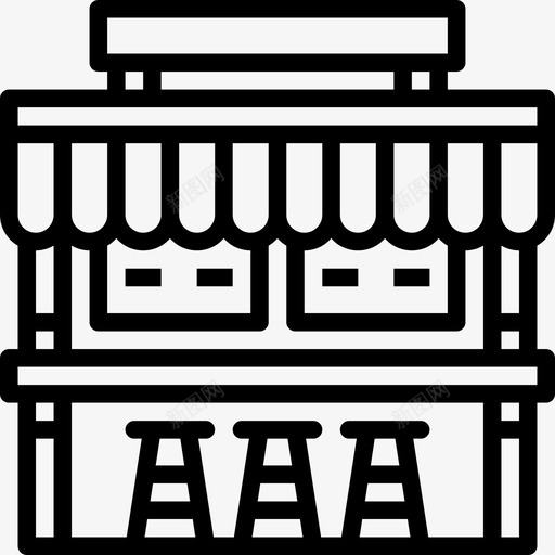 餐厅城市元素27线性图标svg_新图网 https://ixintu.com 城市元素27 线性 餐厅