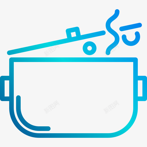 锅烹饪和食物线性梯度图标svg_新图网 https://ixintu.com 烹饪和食物 线性梯度 锅