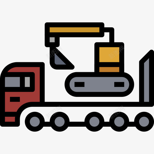 翻斗车施工车3线颜色图标svg_新图网 https://ixintu.com 施工车3 线颜色 翻斗车