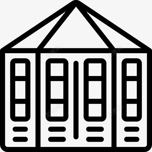 海滨别墅夏令时5线性图标svg_新图网 https://ixintu.com 夏令时5 海滨别墅 线性