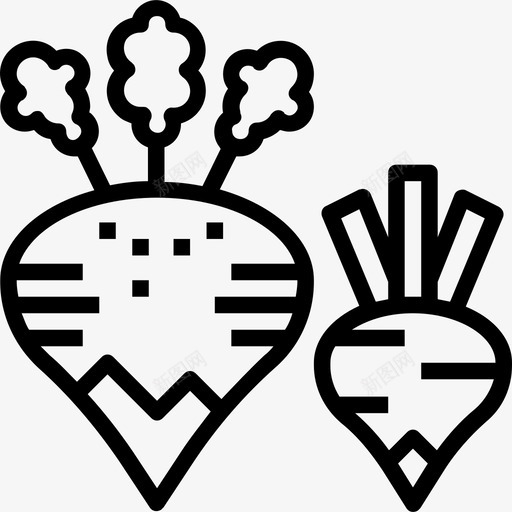 甜菜水果和蔬菜3线性图标svg_新图网 https://ixintu.com 水果和蔬菜3 甜菜 线性