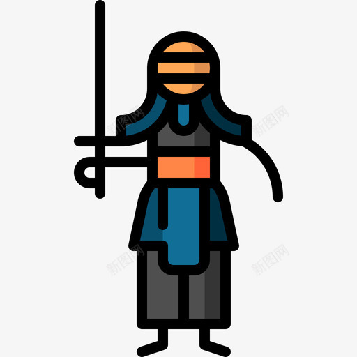 剑道武术2线条色彩图标svg_新图网 https://ixintu.com 剑道 武术2 线条色彩