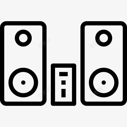 立体声连接5线性图标svg_新图网 https://ixintu.com 立体声 线性 连接5