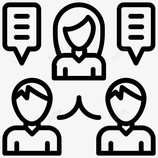 咨询对话讨论图标svg_新图网 https://ixintu.com 企业发展线图标 咨询 团队培训 团队领导 对话 讨论