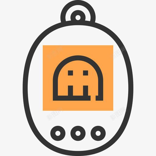 Tamagotchi复古科技黄影图标svg_新图网 https://ixintu.com Tamagotchi 复古科技 黄影