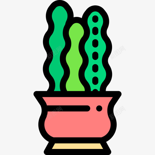 仙人掌室内植物10种线形颜色图标svg_新图网 https://ixintu.com 仙人掌 室内植物10种 线形颜色