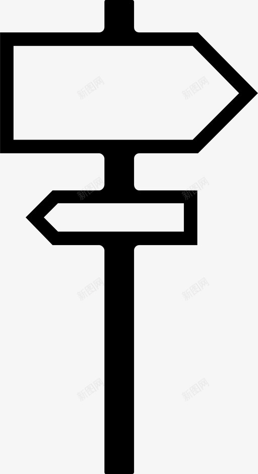 方向标志标志板标志杆图标svg_新图网 https://ixintu.com 小径 方向标志 标志杆 标志板 路径