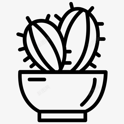 海狸仙人掌室内植物自然图标svg_新图网 https://ixintu.com 壶叶线图标 多汁植物 室内植物 海狸仙人掌 盆栽植物 自然