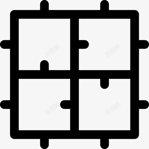 拼图团队合作18线性图标svg_新图网 https://ixintu.com 团队合作18 拼图 线性
