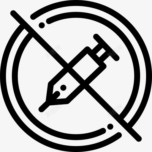 禁止毒品禁止信号4线性图标svg_新图网 https://ixintu.com 禁止信号4 禁止毒品 线性