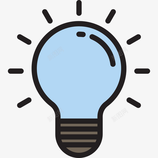 灯泡必需品营销线颜色图标svg_新图网 https://ixintu.com 必需品营销 灯泡 线颜色