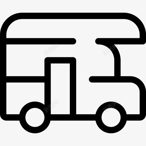 露营车6号车直线型图标svg_新图网 https://ixintu.com 6号车 直线型 露营车