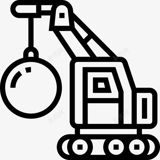拆除施工车辆2直线图标svg_新图网 https://ixintu.com 拆除 施工车辆2 直线