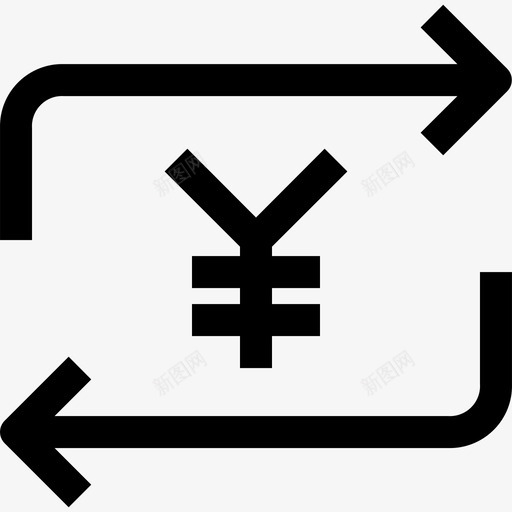 汇兑银行3线性图标svg_新图网 https://ixintu.com 汇兑 线性 银行3