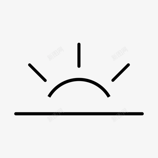地平线太阳阳光图标svg_新图网 https://ixintu.com ios像素完美天气图标 地平线 天气 太阳 日出 日落 阳光