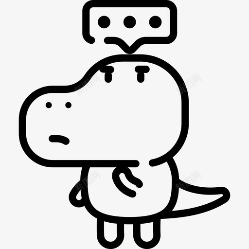 想想看恐龙化身的情况3线性的图标svg_新图网 https://ixintu.com 恐龙化身的情况3 想想看 线性的