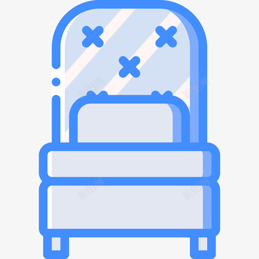 单人床家具61蓝色图标svg_新图网 https://ixintu.com 单人床 家具61 蓝色