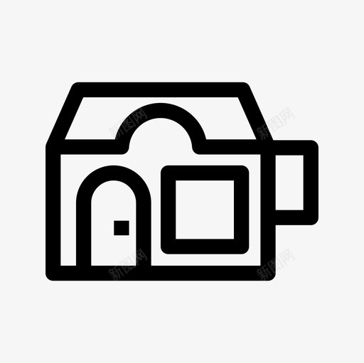 商店建筑物市场图标svg_新图网 https://ixintu.com 商店 市场 建筑物 建筑物和地标轮廓图标集 购物
