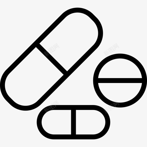 药片保健4线性图标svg_新图网 https://ixintu.com 保健4 线性 药片