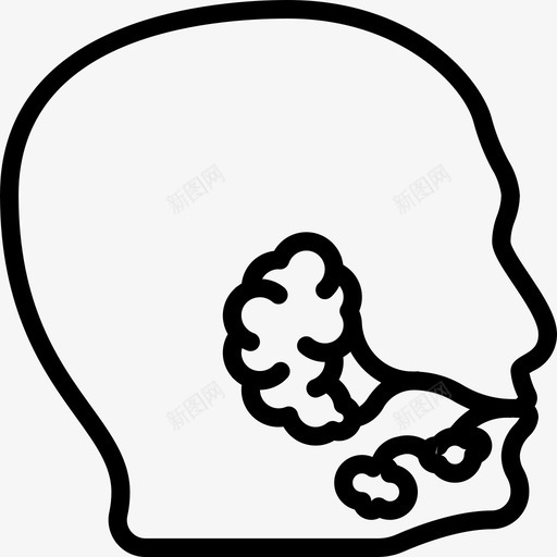 唾液腺医学109线状图标svg_新图网 https://ixintu.com 医学109 唾液腺 线状