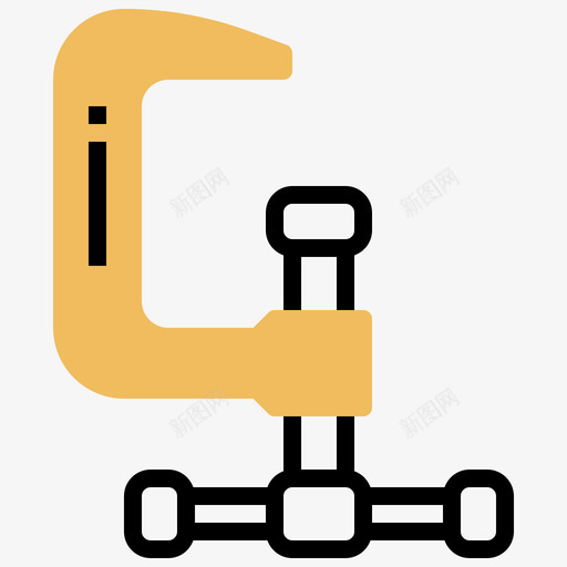 夹施工工具9黄阴影图标svg_新图网 https://ixintu.com 夹 施工工具9 黄阴影