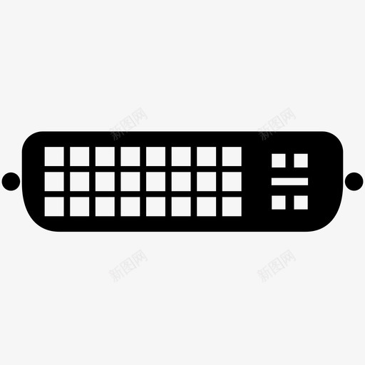 dvi电缆连接图标svg_新图网 https://ixintu.com dvi 插座 插槽 电缆 端口 连接 连接端子