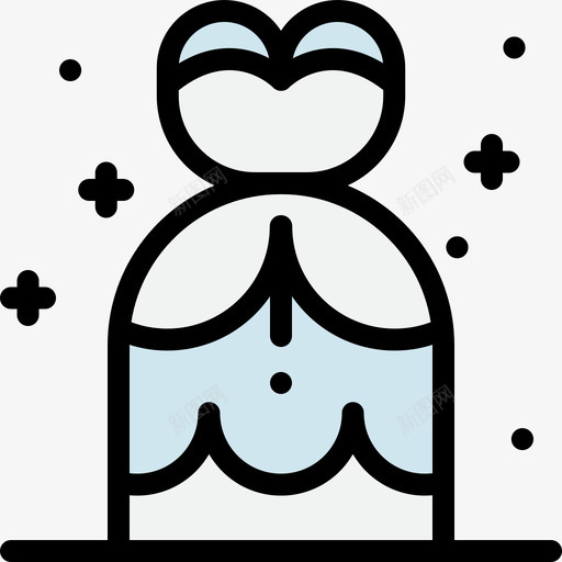 婚纱34号婚礼线性颜色图标svg_新图网 https://ixintu.com 34号婚礼 婚纱 线性颜色