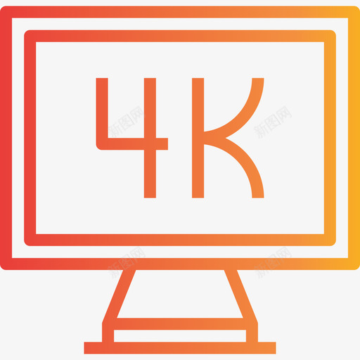 4k多媒体和娱乐7渐变图标svg_新图网 https://ixintu.com 4k 多媒体和娱乐7 渐变