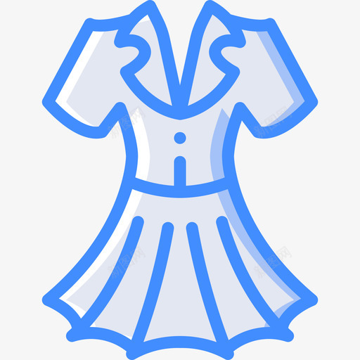 连衣裙夏装蓝色图标svg_新图网 https://ixintu.com 夏装 蓝色 连衣裙