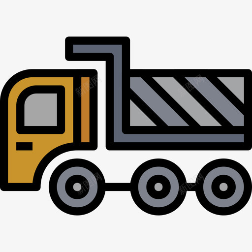自卸车施工车3线颜色图标svg_新图网 https://ixintu.com 施工车3 线颜色 自卸车