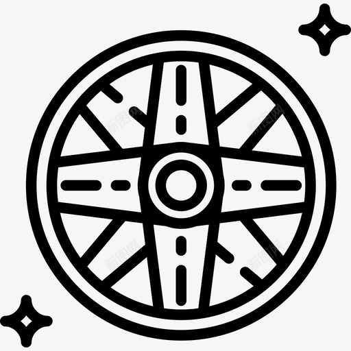 合金车轮车库18直线型图标svg_新图网 https://ixintu.com 合金车轮 直线型 车库18