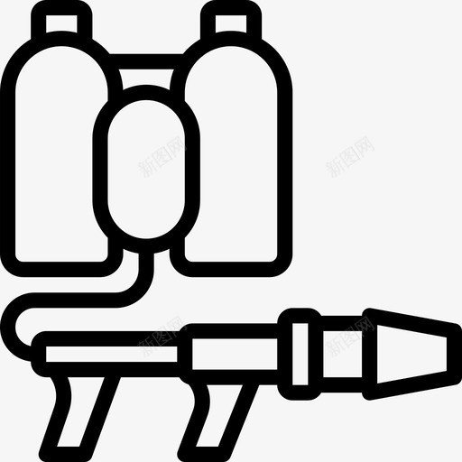 火焰喷射器战争5线性图标svg_新图网 https://ixintu.com 战争5 火焰喷射器 线性
