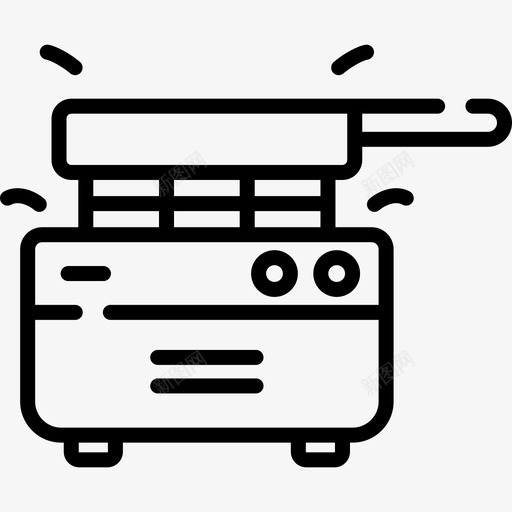 油炸锅厨房用具5线性图标svg_新图网 https://ixintu.com 厨房用具5 油炸锅 线性