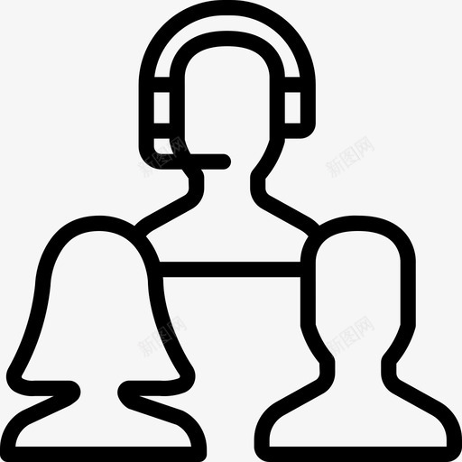 视频通话技术支持21线性图标svg_新图网 https://ixintu.com 技术支持21 线性 视频通话
