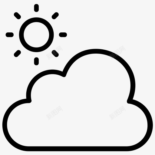 天气大气海滩图标svg_新图网 https://ixintu.com 夏威夷天气 夏威夷符号线图标 多云的天空 大气 天气 海滩