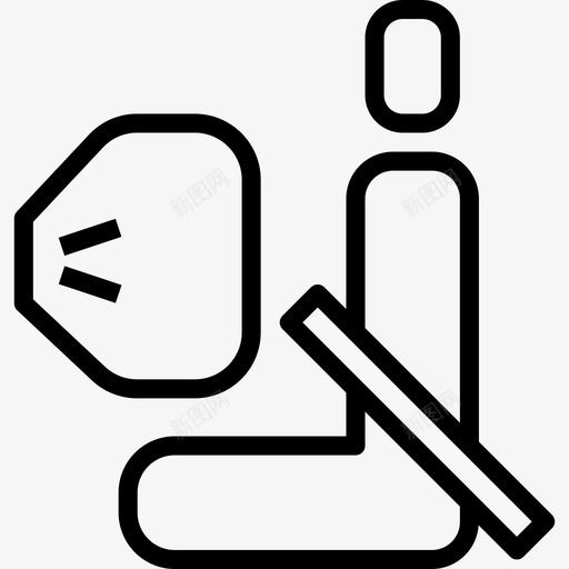 安全气囊智能汽车外形线性图标svg_新图网 https://ixintu.com 安全气囊 智能汽车外形 线性