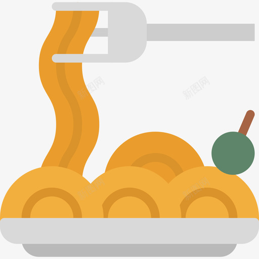 意大利面食品94扁平图标svg_新图网 https://ixintu.com 意大利面 扁平 食品94