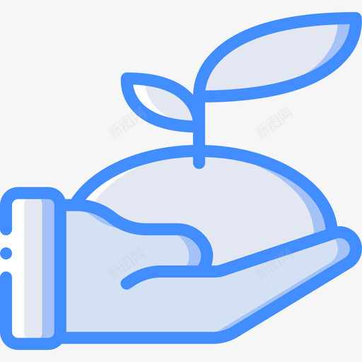 萌芽经济增长蓝色图标svg_新图网 https://ixintu.com 经济增长 萌芽 蓝色