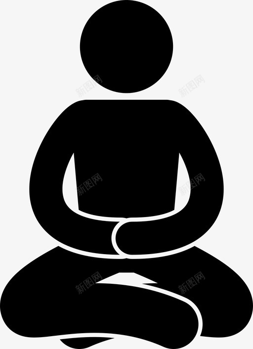 自我调停内心和平图标svg_新图网 https://ixintu.com 内心 力量 和平 坐姿 武术 自我调停