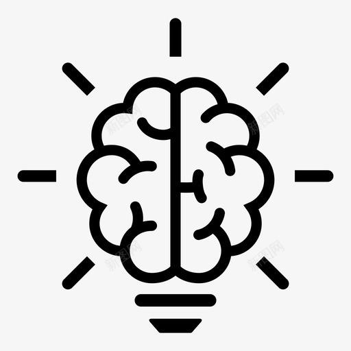 头脑风暴灯泡想法图标svg_新图网 https://ixintu.com 头脑风暴 想法 想象 概述教育 灯泡