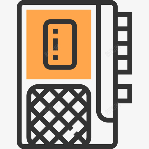 随身听复古科技黄影图标svg_新图网 https://ixintu.com 复古科技 随身听 黄影