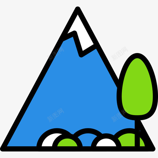 山风景43线性颜色图标svg_新图网 https://ixintu.com 山 线性颜色 风景43