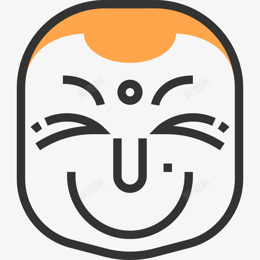 中文中国符号黄色阴影图标svg_新图网 https://ixintu.com 中国符号 中文 黄色阴影