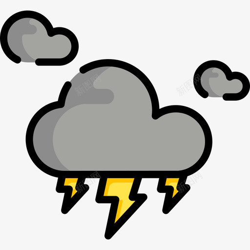 雷暴73号天气线性颜色图标svg_新图网 https://ixintu.com 73号天气 线性颜色 雷暴