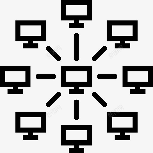 网络通信与网络3线性图标svg_新图网 https://ixintu.com 线性 网络 通信与网络3
