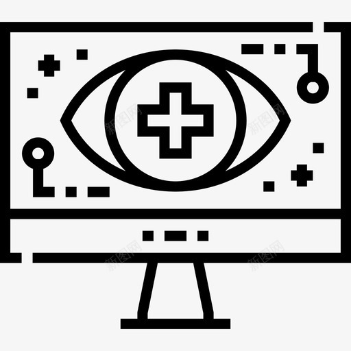监视器互联网安全32线性图标svg_新图网 https://ixintu.com 互联网安全32 监视器 线性