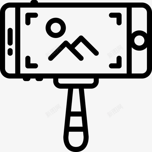 自拍棒摄影9直线图标svg_新图网 https://ixintu.com 摄影9 直线 自拍棒