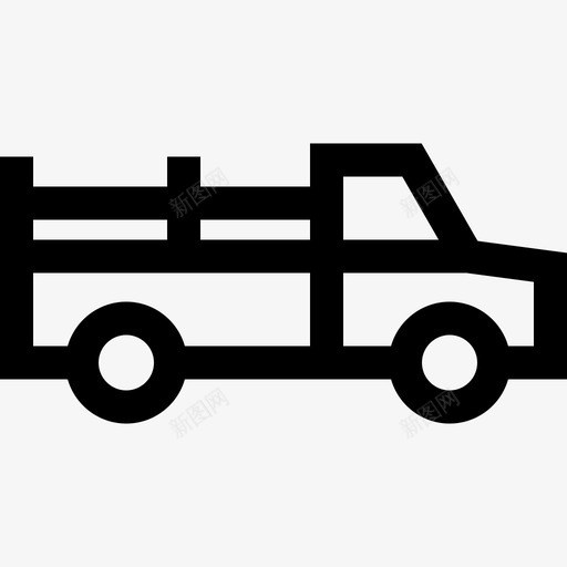 皮卡车农业17直线型图标svg_新图网 https://ixintu.com 农业17 皮卡车 直线型