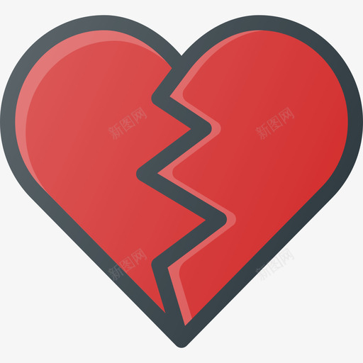 破碎的心爱41线性颜色图标svg_新图网 https://ixintu.com 爱41 破碎的心 线性颜色