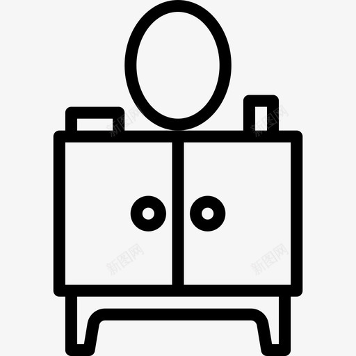 梳妆台家具和家居11线性图标svg_新图网 https://ixintu.com 家具和家居11 梳妆台 线性
